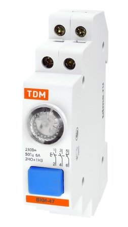 TDM ELECTRIC SQ0214-0001 Выключатель кнопочный с индикацией ВКИ-47 синий (LED) 2НО;1НЗ AC/DC TDM